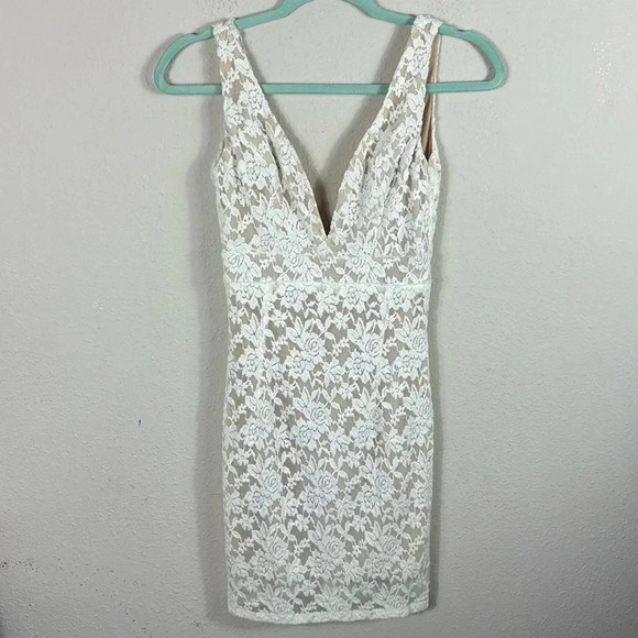 Lulus Fashion Lace Off Ivory Lace Dress beige off white size XS - Picture 6 of 15